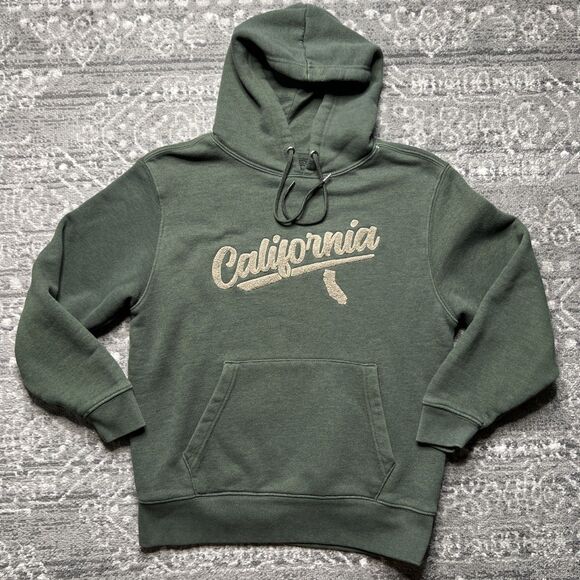 STATE OF MINE Army Green CALIFORNIA Hoodie Hooded Sweatshirt Mens Size Medium - Picture 1 of 7